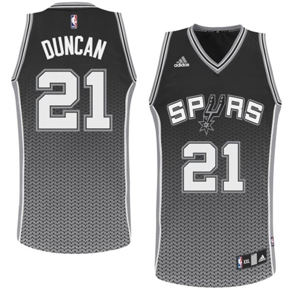 nba san antonio spurs #21 tim duncan black grey[drift fashion]